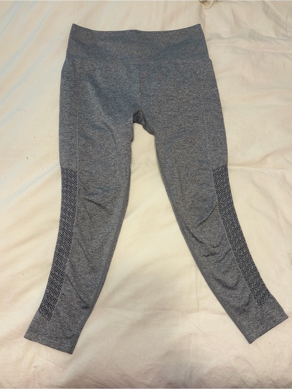 Fabletics Gray Seamless Kids Leggings with Side Knit Panels